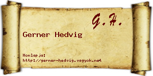 Gerner Hedvig névjegykártya
